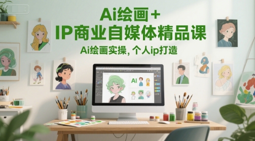 Ai绘画+IP商业自媒体精品课，Ai绘画实操，个人ip打造