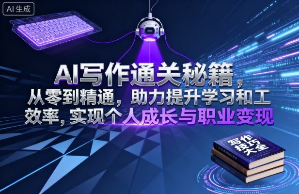 AI写作通关秘籍，从零到精通，助力提升学习和工作效率，实现个人成长与职业变现