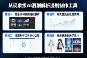 从现象级AI漫剧解析漫剧制作工具，四大篇幅带你了解漫剧，打造高流量高质感的AI漫剧作品